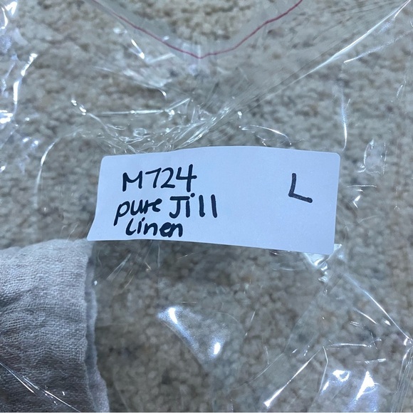 Pure Jill J. Jill 100% Linen Khaki Top Size Large Roll Sleeves - Picture 11 of 11